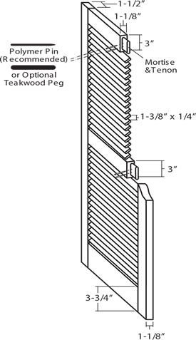 Southern Shutter Company | Standard Fixed Louver Shutter Specifications