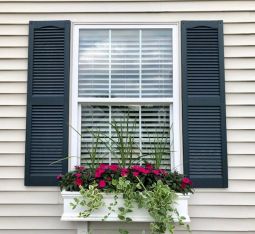 Mid-America Exterior Master Louver Vinyl Shutters, Center Mullion & Cathedral Top (2 pack)