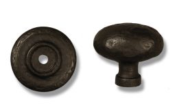 Coastal Bronze, Oval Knob on Plate  - 1-3/8"