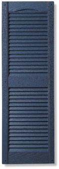 Girardin 10" wide Cathedral Top Closed Louver, Vinyl Shutters (2 pack)