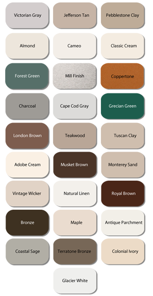 Aluminum Gable Vents Color Chart