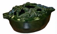 Acorn Steamer, Green Majolica