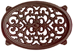 Small Oval Filigree Trivet, Brown Majolica