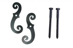 Stainless Steel Scroll Holdback w/Lag (pair)