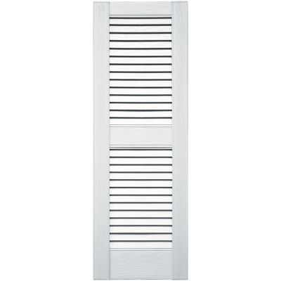 Custom Straight Top, Open Louver, Center Mullion Vinyl Shutters (2 pack)