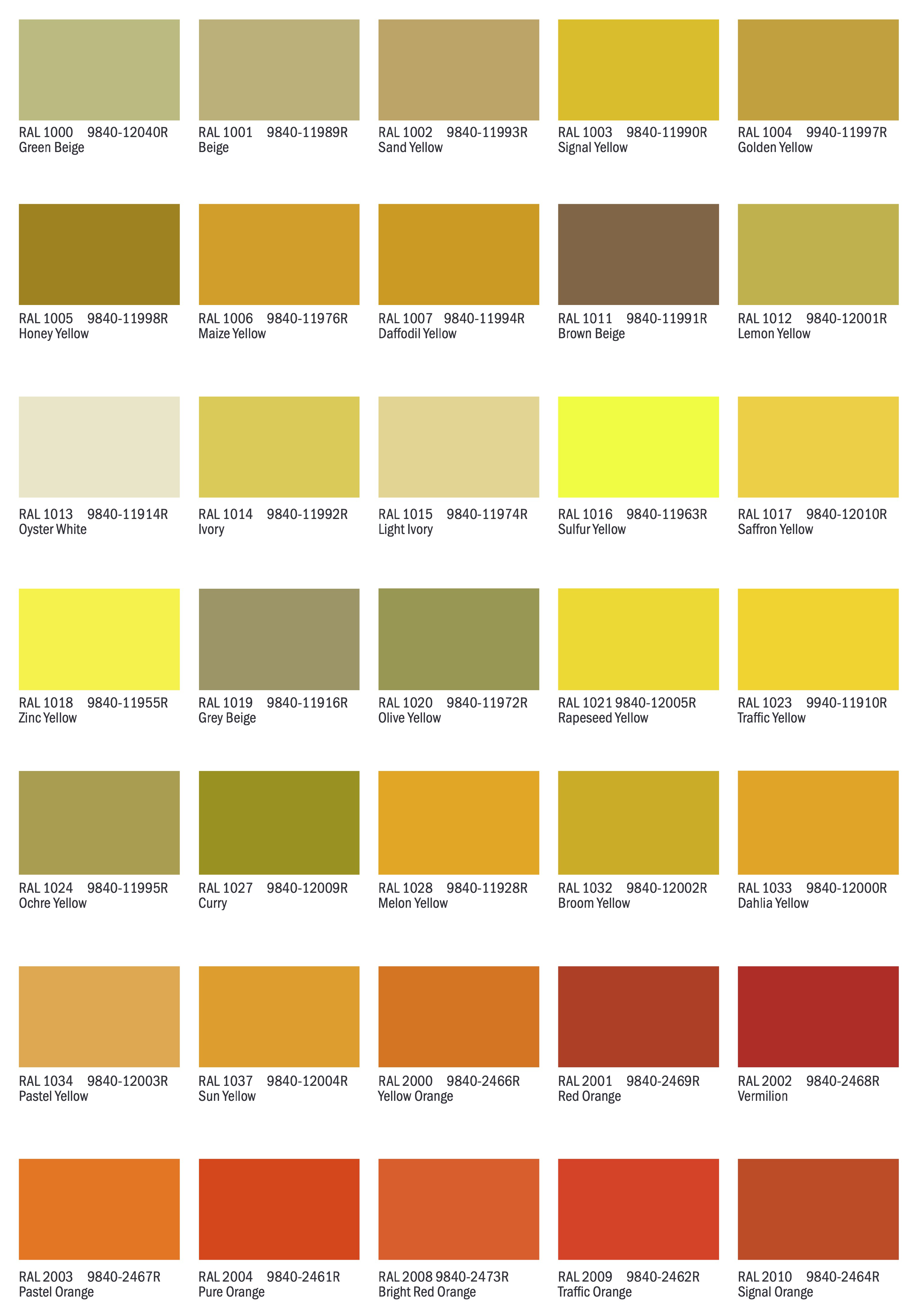 PlacerCraft Aluminum Shutter Premium Color Chart 1