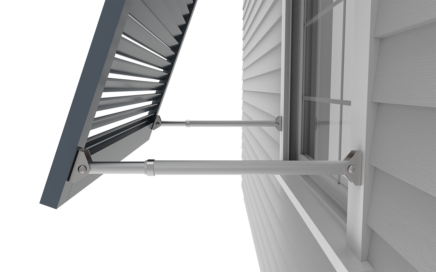 Bahama Shutter Extendable Arms (Pair) Mill Finish Tubes