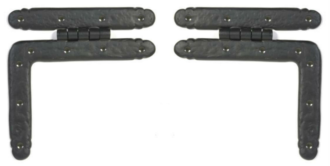 7" Cast Aluminum LHinge (Pair) Rustic LShaped Hinge Pair