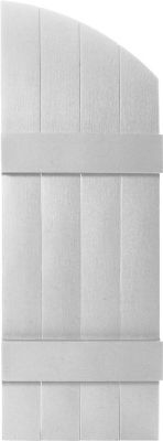 Custom 14", Arch 4 Board Joined Board-N-Batten Vinyl  Shutters (2 pack)