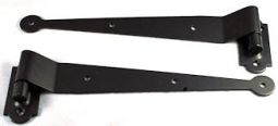 Atlantic 10" Strap Hinge and Pintel: 1/2" offset, Stainless Steel: matte black powder coat finish (p