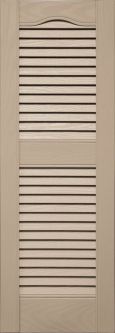 Custom Cathedral Top, Open Louver, Center Mullion Vinyl Shutters (2 pack)