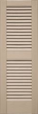 Custom Straight Top, Open Louver, Center Mullion Vinyl Shutters (2 pack)