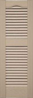 Custom Cathedral Top, Open Louver, Offset Mullion Vinyl Shutters (2 pack)
