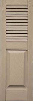 Custom Louver-Raised Panel Combination, Vinyl Shutters (2 pack)