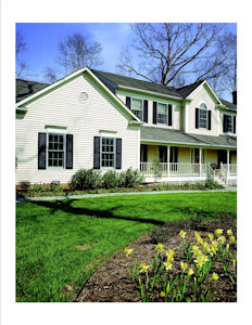 House with exterior shutters